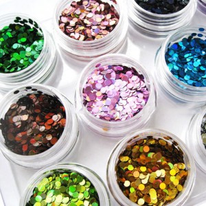 Confettis Glitter Paillettes Sequins Pour Ongles Nail Art Manucure 12 Pots Rond
